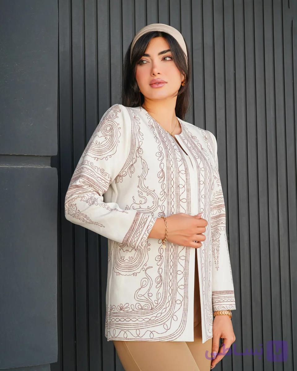 کت و شلوار نیم بگ مجلسی(کرم شیری)