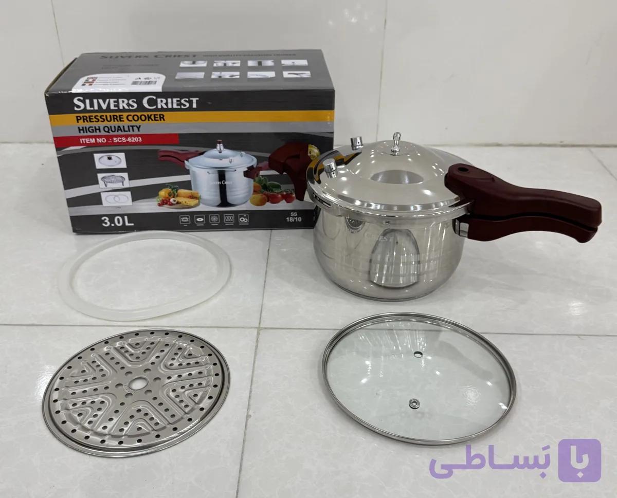 زودپز سیلور کرست 3 لیتر استیل روگازی