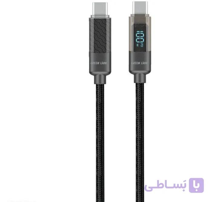 کابل تایپ C گرین لاین ۱ متر با نمایشگر دیجیتال — تصویر 1
