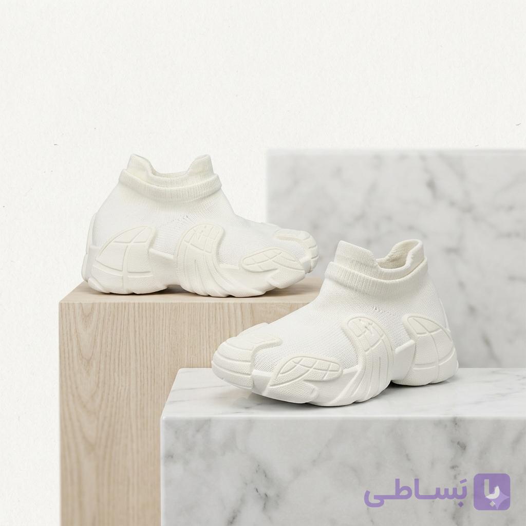 کتانی اسپرت بچگانه مدل جورابی فضایی لژدار ارگونومیک کد 3015. 3013 .