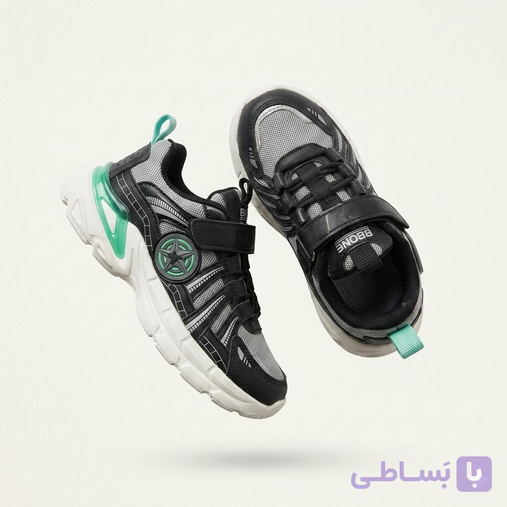 کتانی اسپرت بچگانه بی‌بون (BBONE) مدل ستاره کپسولی چسبی کد2964