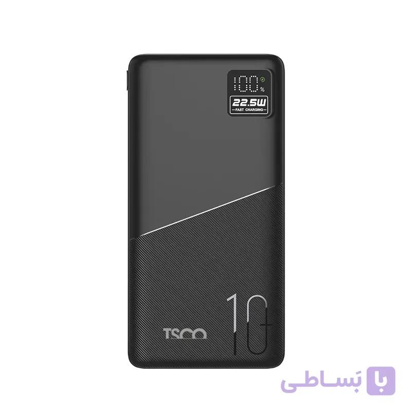 پاور بانک مدل TP926 برند TSCO تسکو ظرفیت 10000 میلی آمپر- رنگ مشکی-گارانتی توسن سیستم