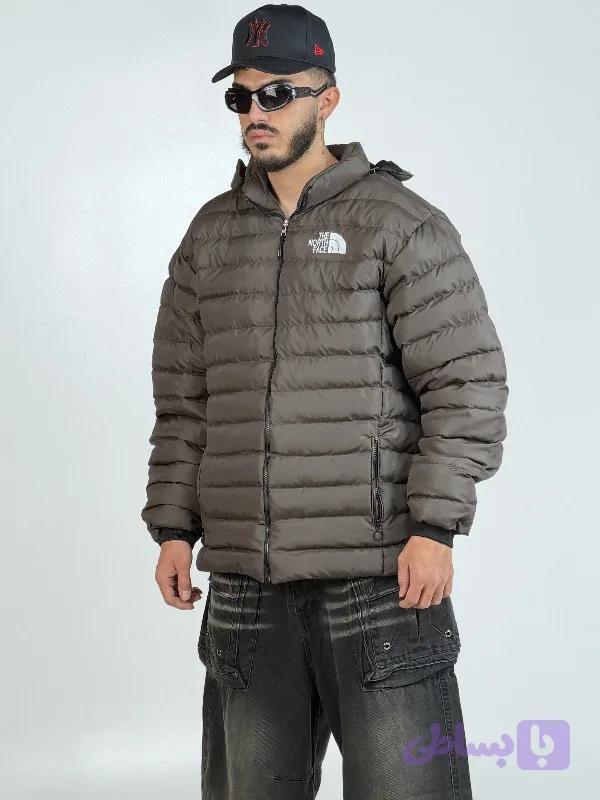 کاپشن NORTH FACE رنگ طوسی روشن — تصویر 1