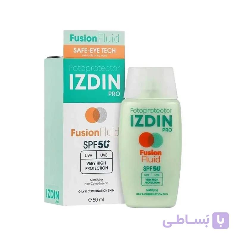 ضدآفتاب ایزدین پرو فیوژن فلوئید SPF50 | بافت فوق‌سبک برای پوست چرب و مختلط | Izdin Pro Fusion Fluid