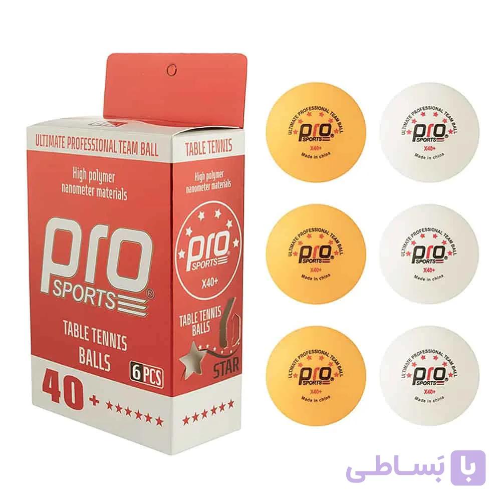 توپ پینگ پنگ شیش ستاره پرو اسپرتز بسته 6 عددی — تصویر 1
