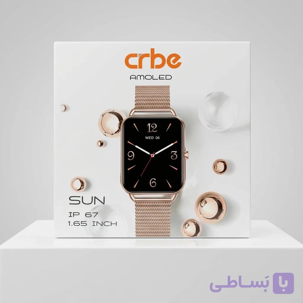 ساعت هوشمند سی آر بی ای مدل CRBE Sun بند حصیری صفحه AMOLED — تصویر 1