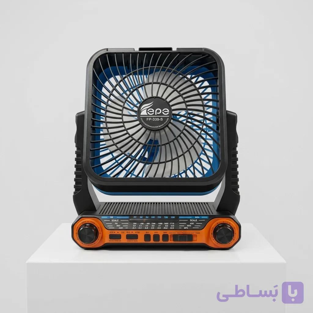 پنکه شارژی و اسپیکر و چراغ اضطراری مدل FP-339-S ظرفیت 4800 میلی آمپر ساعت — تصویر 1