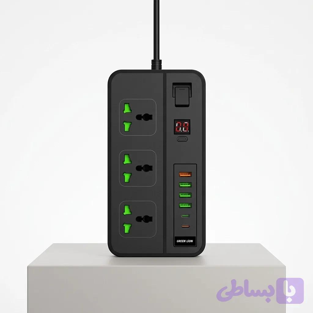 چند راهی برق گرین لاین مدل GS-150 Power Socket 3000W — تصویر 1
