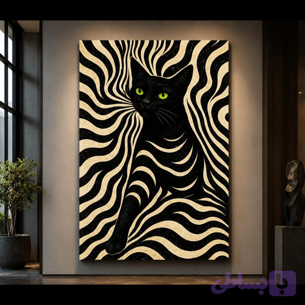 تابلو نقاشی اکرلیک «Cat waves» — تصویر 1