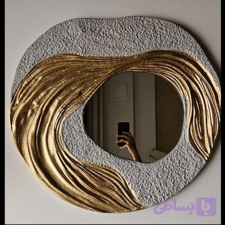 آینه دیوارکوب هنری مدل «Golden wave»