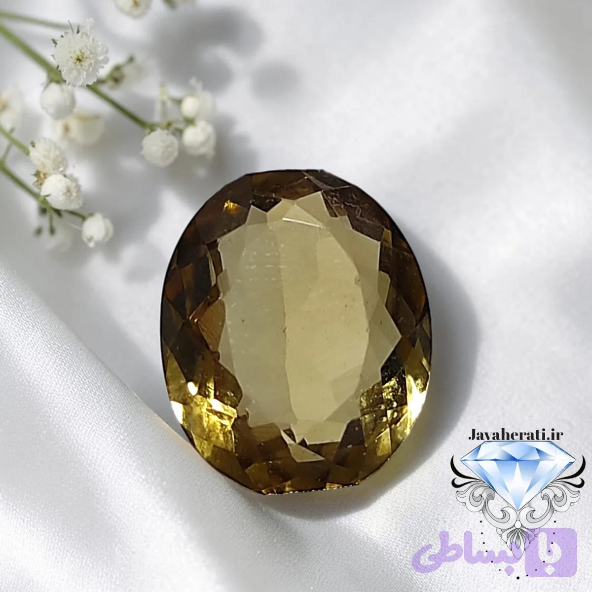 نگین سیترین پاک و خوشرنگ C20