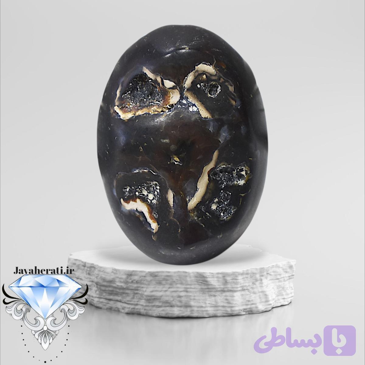 نگین عقیق ملکی مشکی M30