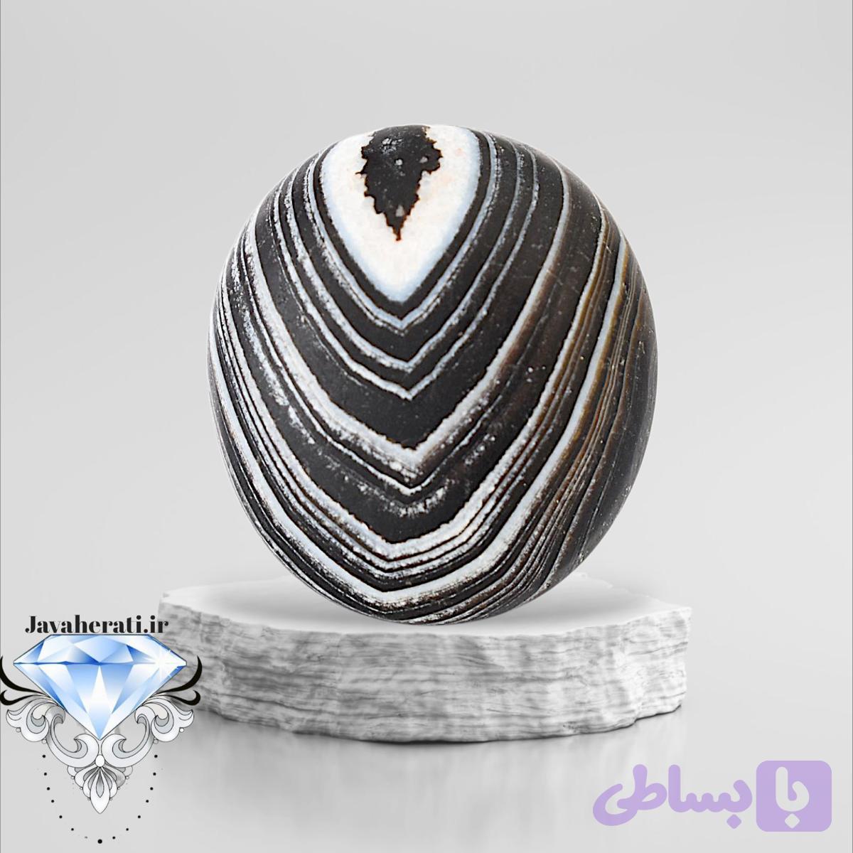 نگین عقیق داوودی طبیعی D12