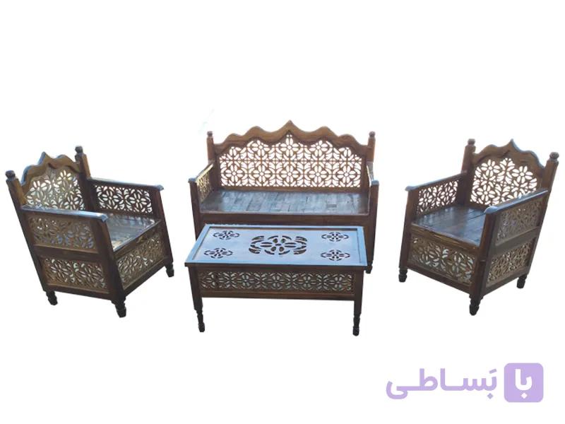 مبلمان ۴ نفره nasr-4xs5 با یک جلومیزی — تصویر 1