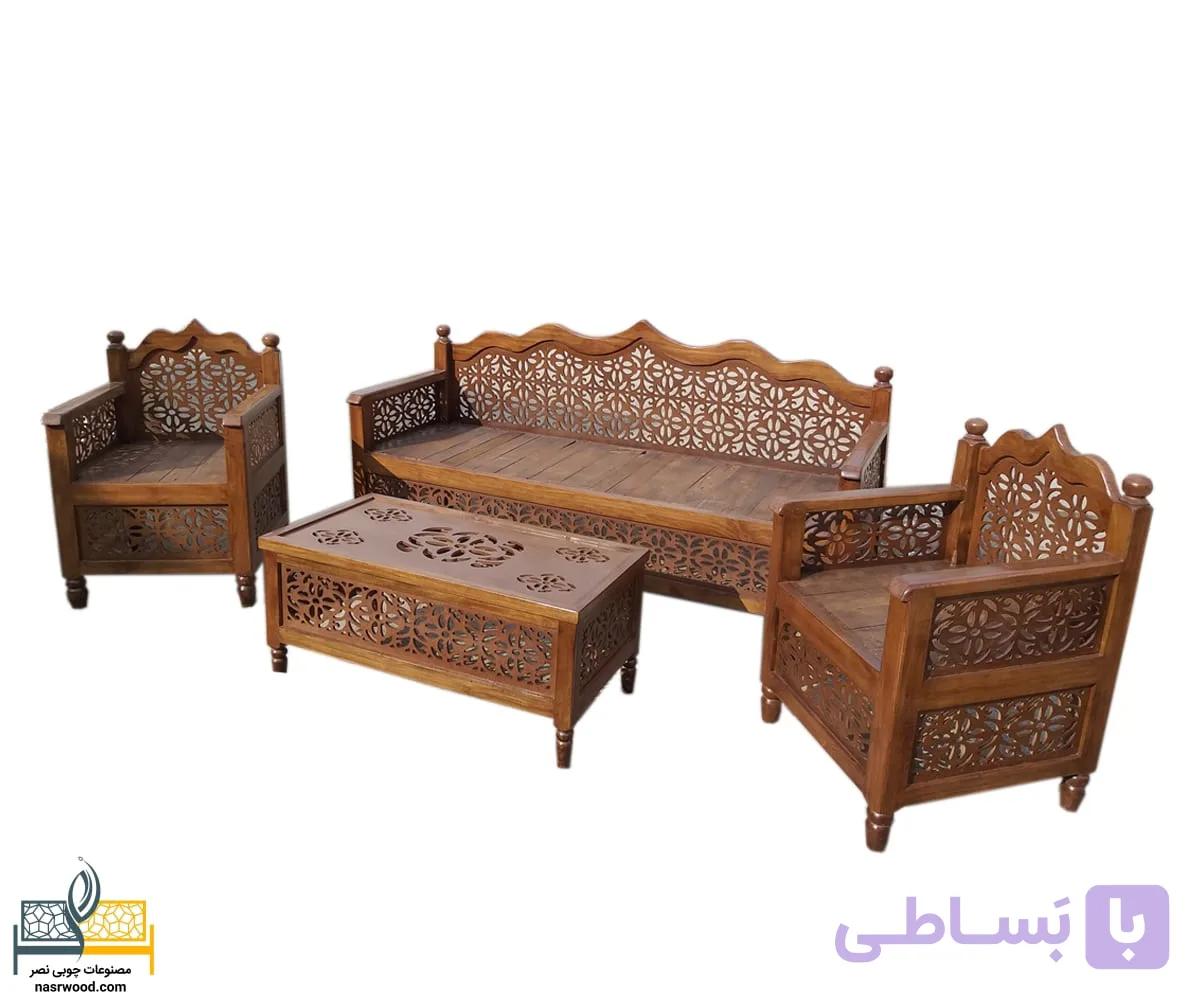 مبلمان ۵ نفره nasr-5xs5 با یک جلومیزی
