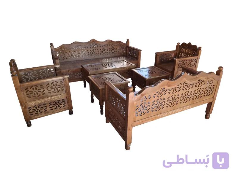 مبلمان ۷ نفره nasr-7xs5 به همراه ۳ میز — تصویر 1
