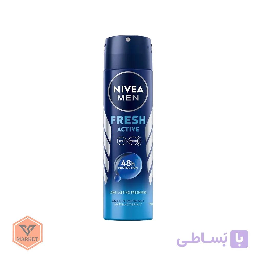 اسپری ضد تعریق مردانه نیوآ مدل فرش اکتیو (Fresh Active) – ماندگاری 48 ساعته حجم 150 می‌لیتر