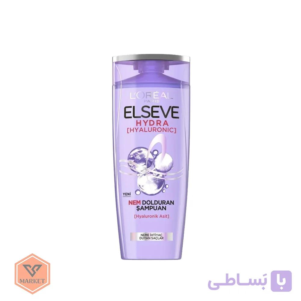 شامپو آبرسان لورال السیو (L’Oréal Elseve) مدل Hydra Hyaluronic – حاوی هیالورونیک اسید (مخصوص موهای خشک و کم‌آب) 400 میل