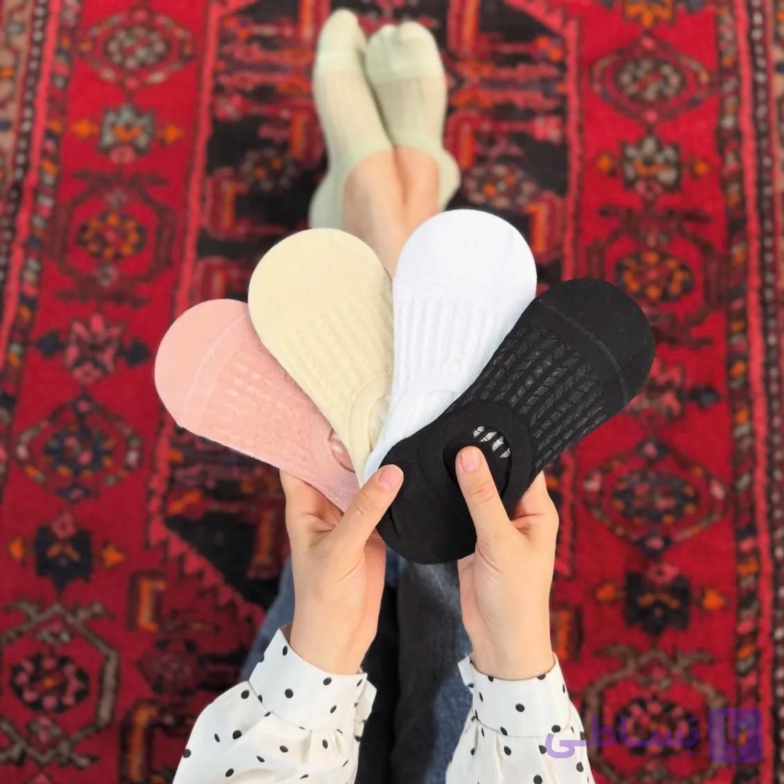 جوراب کالج زنانه و دخترانه طرح توری — تصویر 1