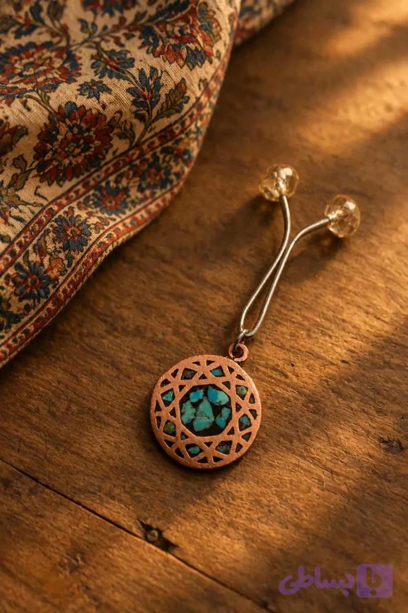 گیره مس وفیروزه چلیپا