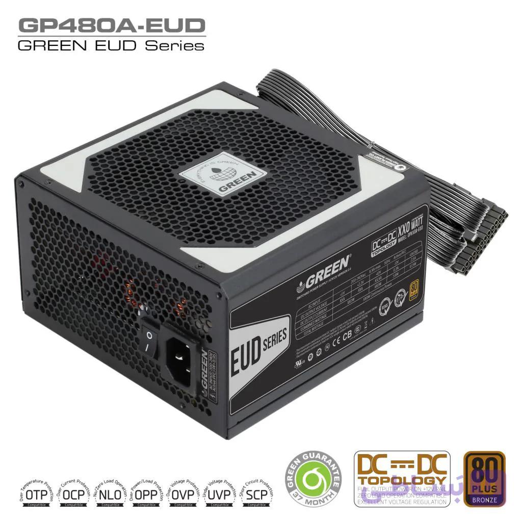 منبع تغذیه کامپیوتر گرین GP480A — تصویر 1
