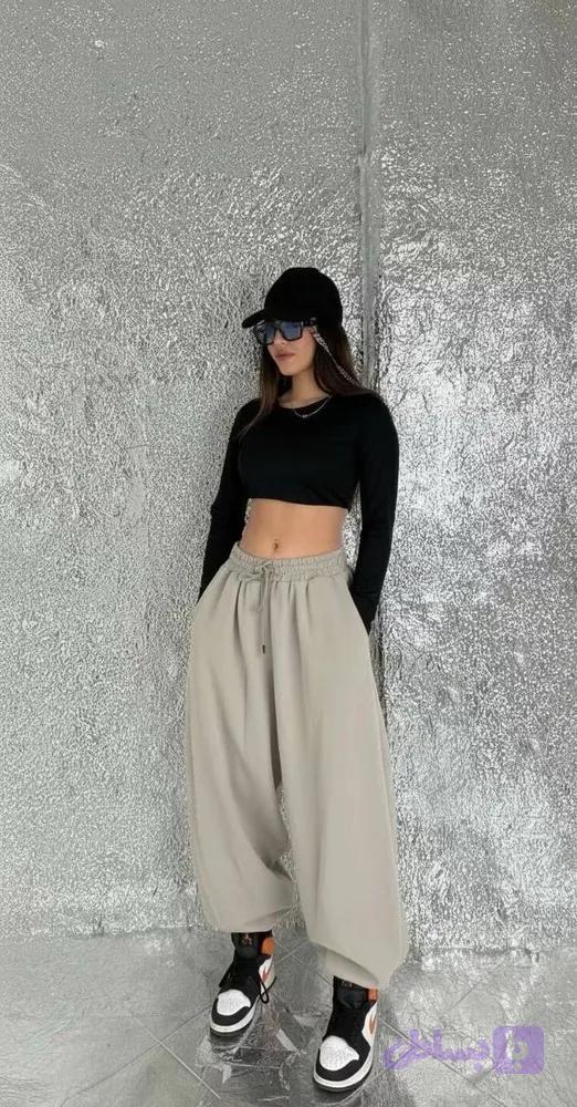 شلوار بگ جاگرشو دورس سه نخ داخل کرکی