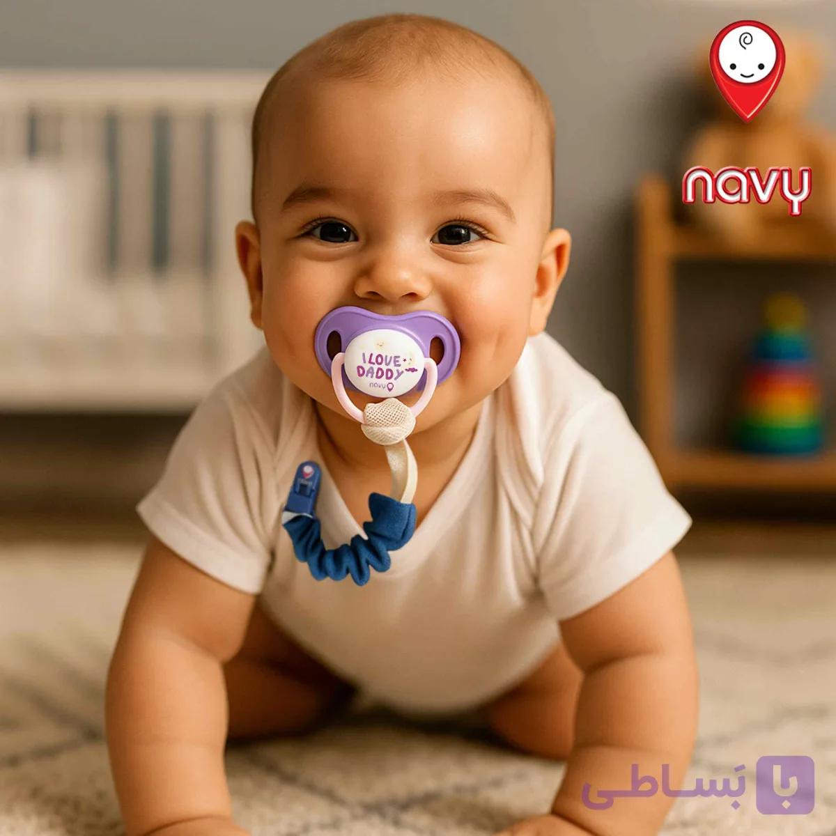 بند پستانک ناوی پارچه ای کش دار — تصویر 1