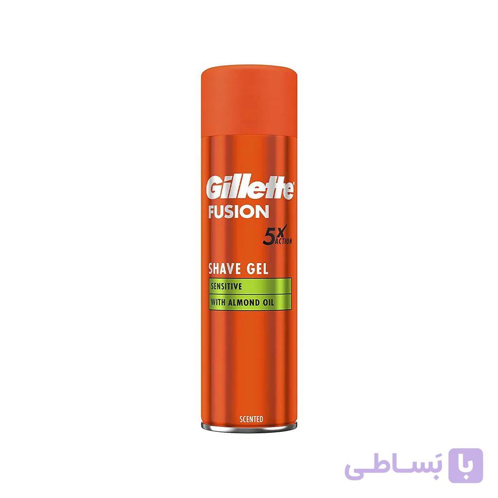 ژل اصلاح مردانه فیوژن مرطوب کننده حاوی روغن بادام ژیلت 200 میل اورجینال — تصویر 1