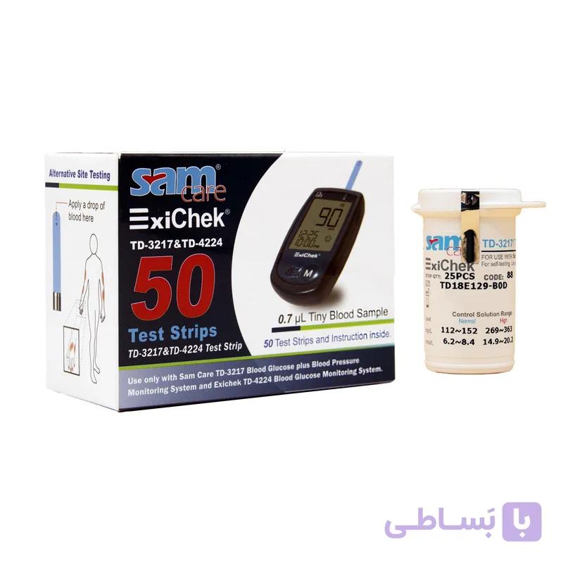 نوار تست قند خون بسته 50 عددی اکسی چک Exi Chek سام کر Sam Care