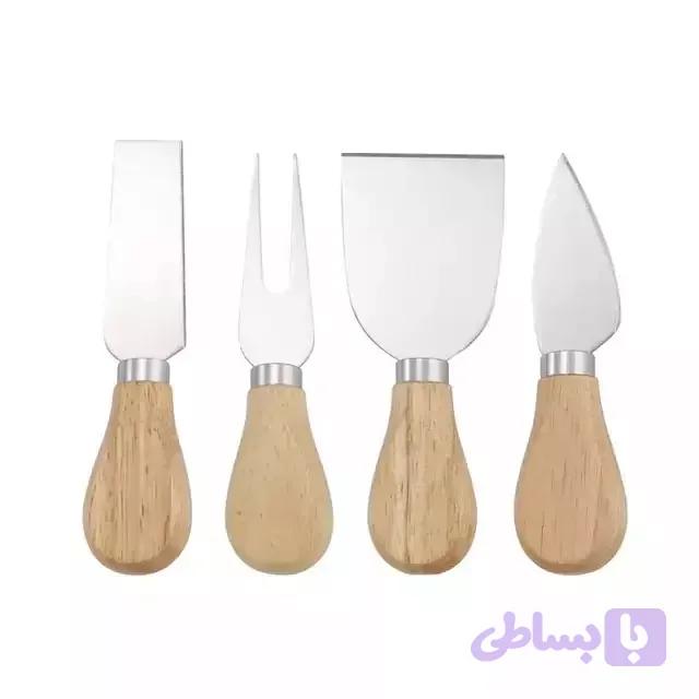 کارد صبحانه خوری 4 پارچه دسته چوبی