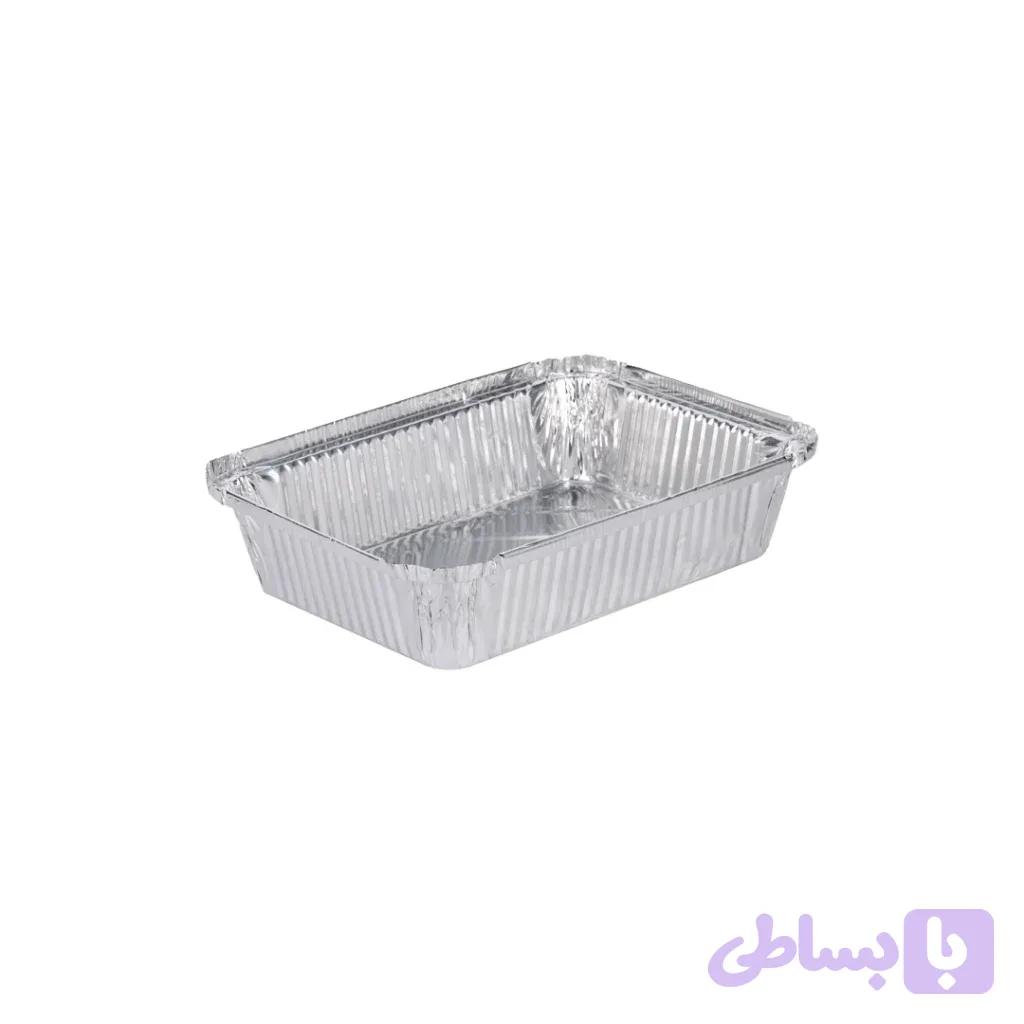 ظرف یکبار مصرف آلومینیومی تک پرسی مدل ۱۰۵ | مناسب سرو غذا، برنج و خوراک