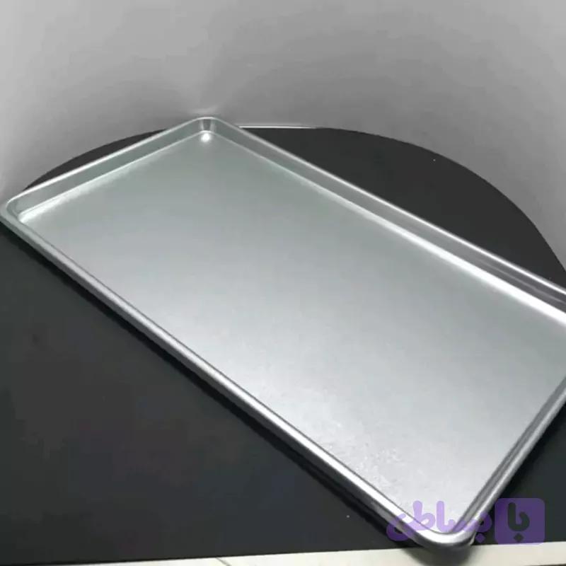 سینی طرح استیل عرض ۲۸ طول ۴۸ بسته ۲ عددی