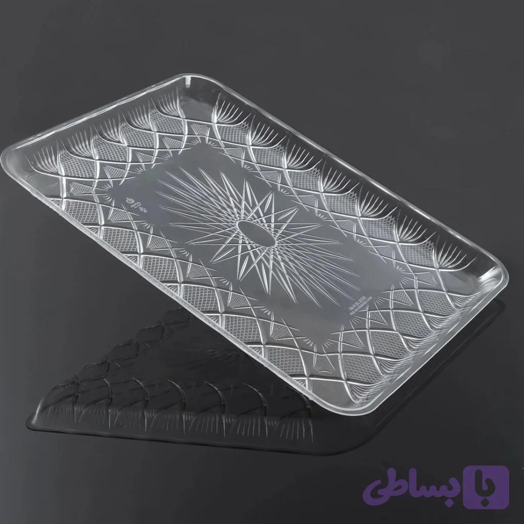 سینی طرح کریستال مدل خورشید سایز ۳۱ در ۴۱ بسته ۶ عددی