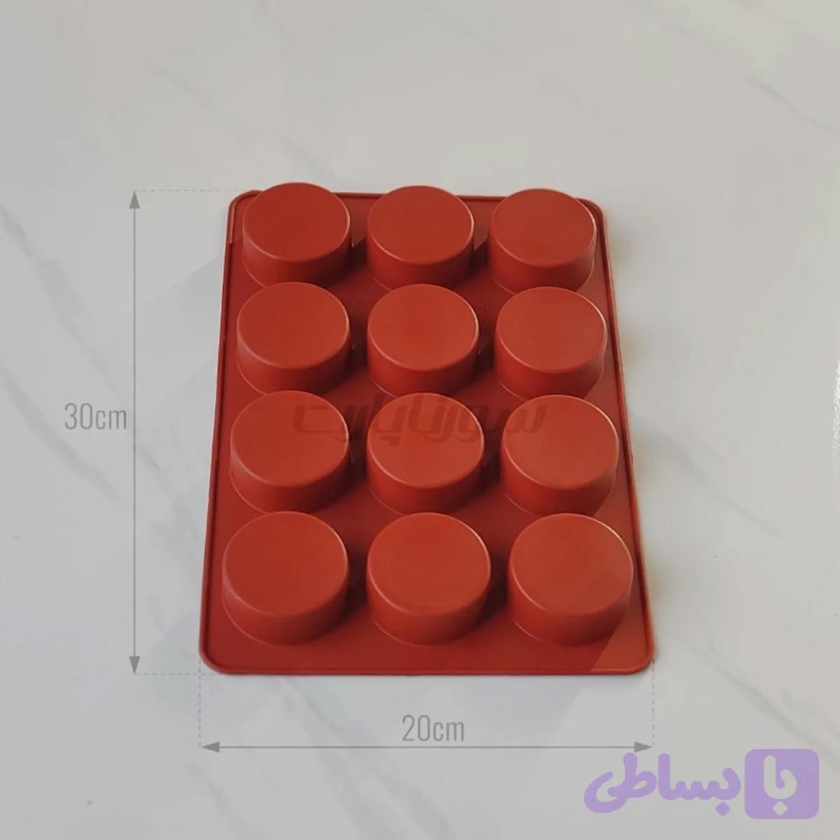 قالب دسری سیلیکونی استوانه اورئو ۱۲ خانه