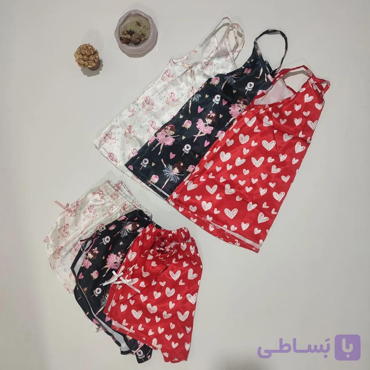 تاپ شورتک ساتن شارمین مدل W‑C‑16 | ست راحتی و خواب — تصویر 1
