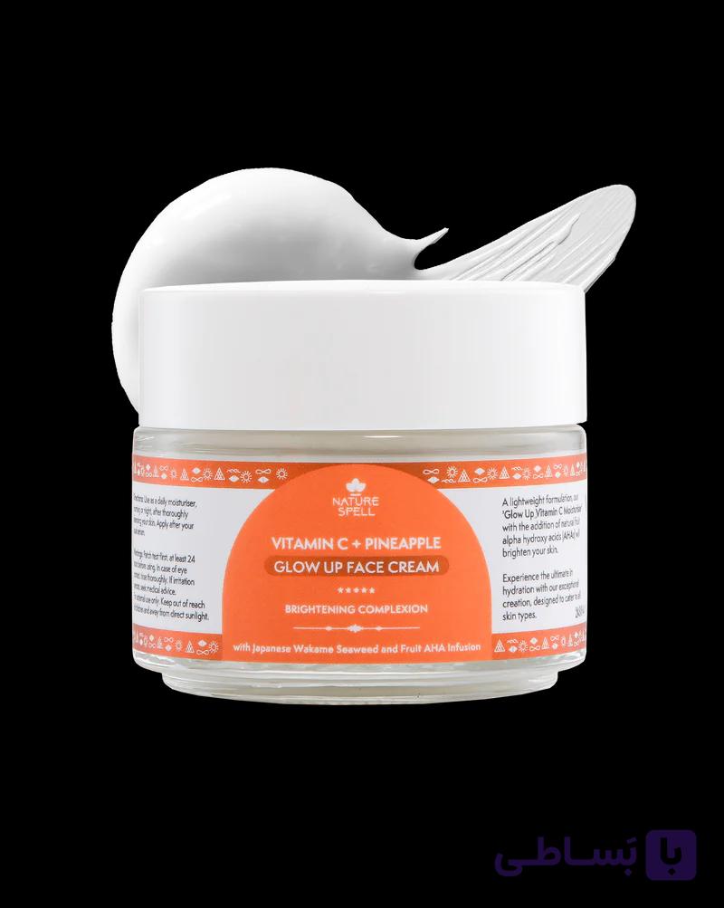 کرم روشن‌کننده و آبرسان صورت نیچر اسپل ویتامین C و آناناس 100 میلی‌لیتر | Brightening Glow Up Face Cream