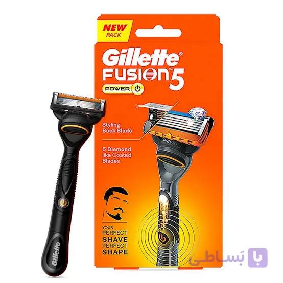 خودتراش ژیلت فیوژن 5 پاور (Gillette Fusion5 Power) اصل | ریش‌تراش 5 تیغه با تکنولوژی لرزشی و تیغه دقیق پشت