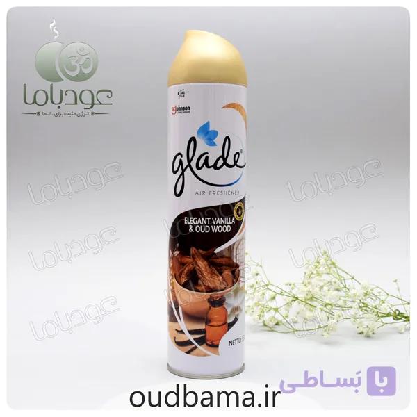 اسپری خوشبوکننده وانیل و عودوود ELEGANT VANILLA & OUD WOOD ( گلید GLADE ) — تصویر 1