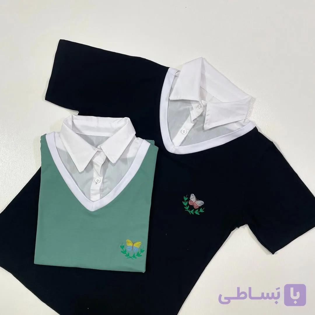 تیشرت یقه دار فری سایز ۳۶ تا ۴۲