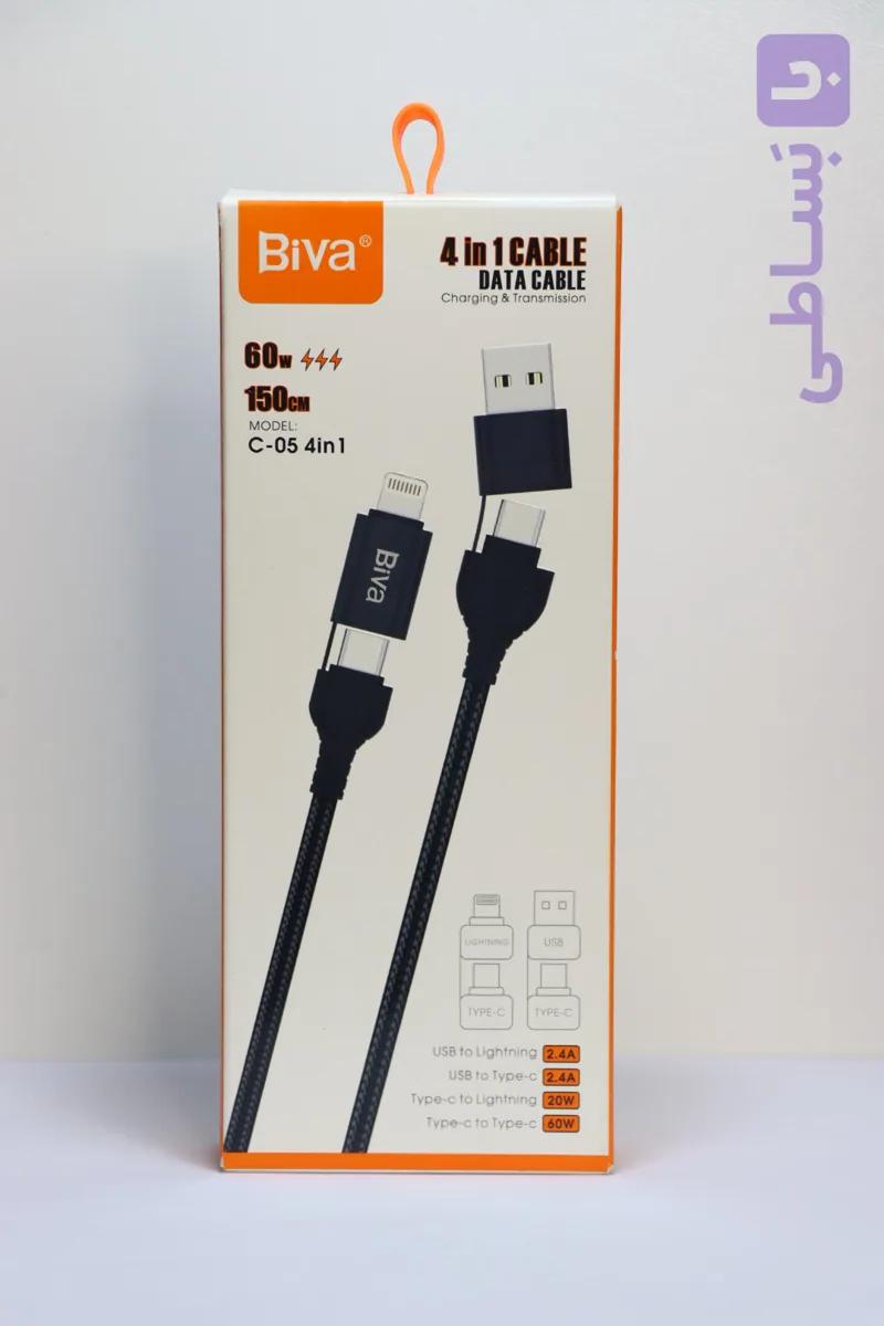 کابل شارژ BIVA مدل C-05 4 IN1 طول 1.5متر