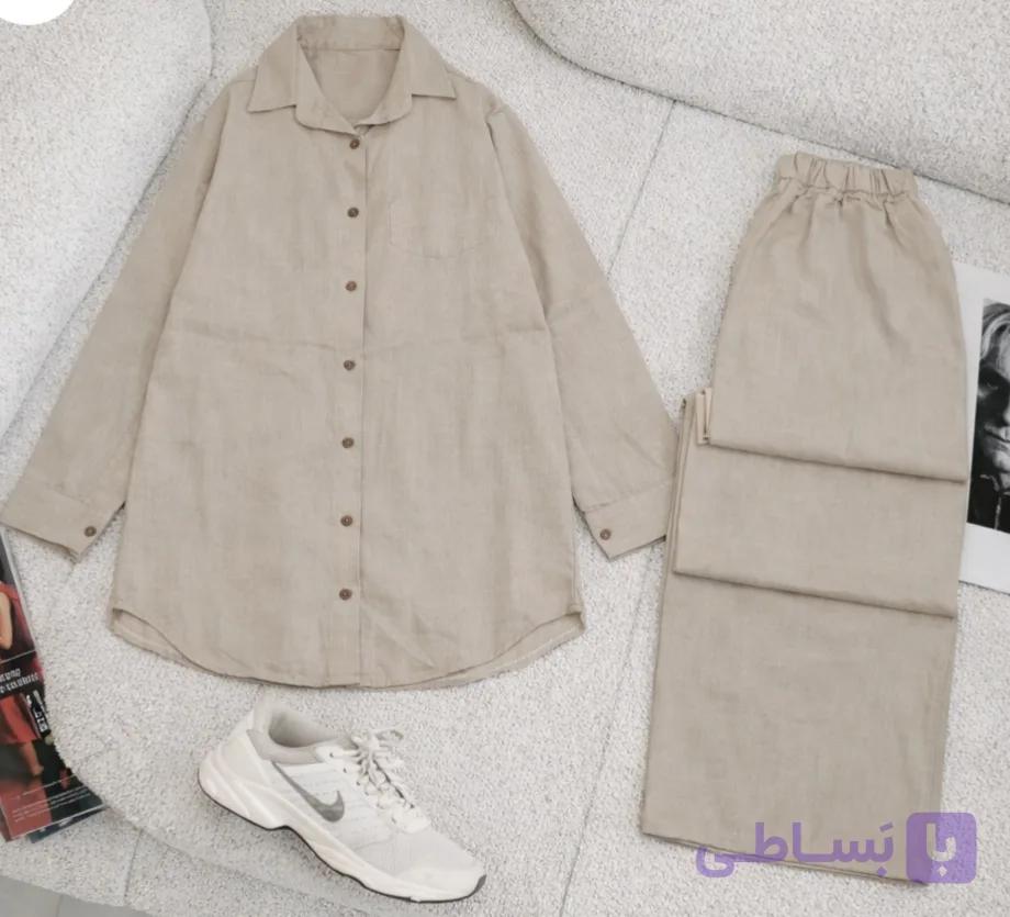 مانتو شلوار لینن نخی راحت و سبک(ارسال فوری)
