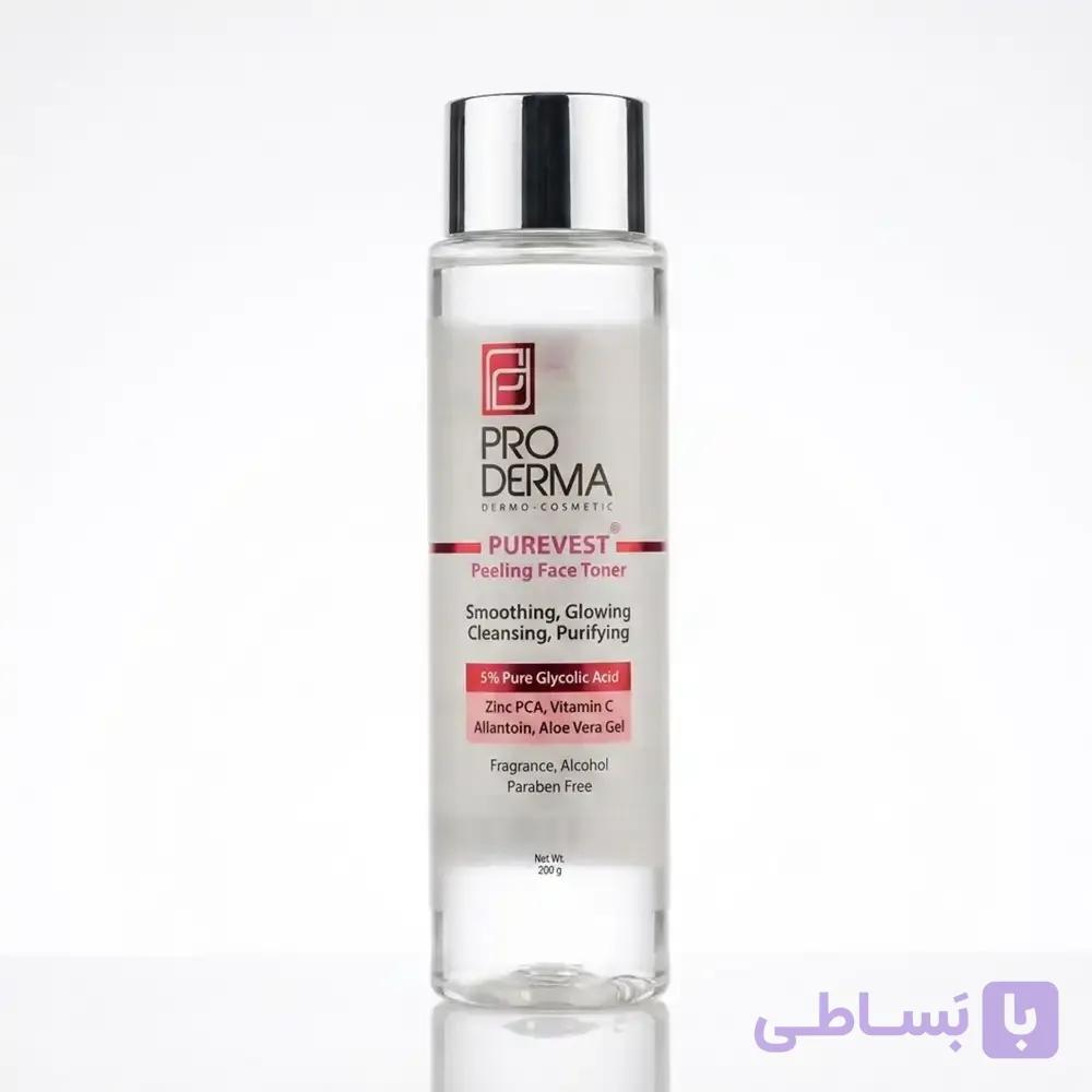 تونر لایه بردار و روشن کننده پرودرما (Proderma) مناسب پوست صورت وزن 200 گرمی — تصویر 1