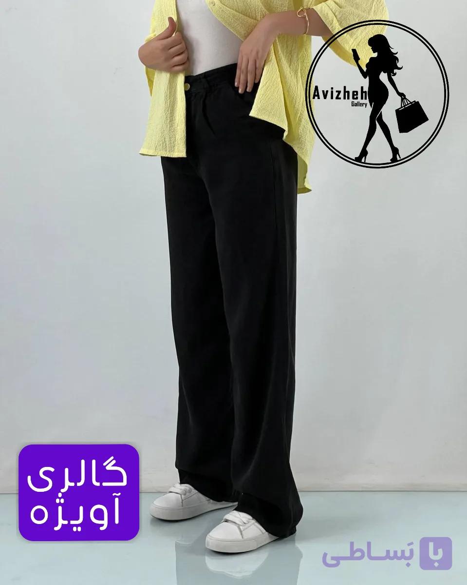 شلوار زنانه مدل نیم بگ کمر ساده جنس سیلک