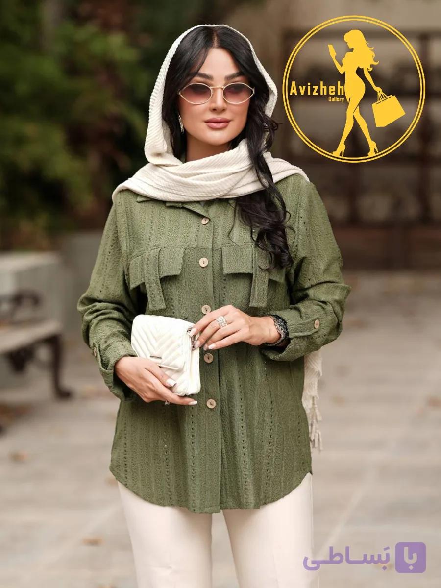 شومیز یقه مردانه بغل هلال زنانه مدل ماهرخ جنس مراکشی