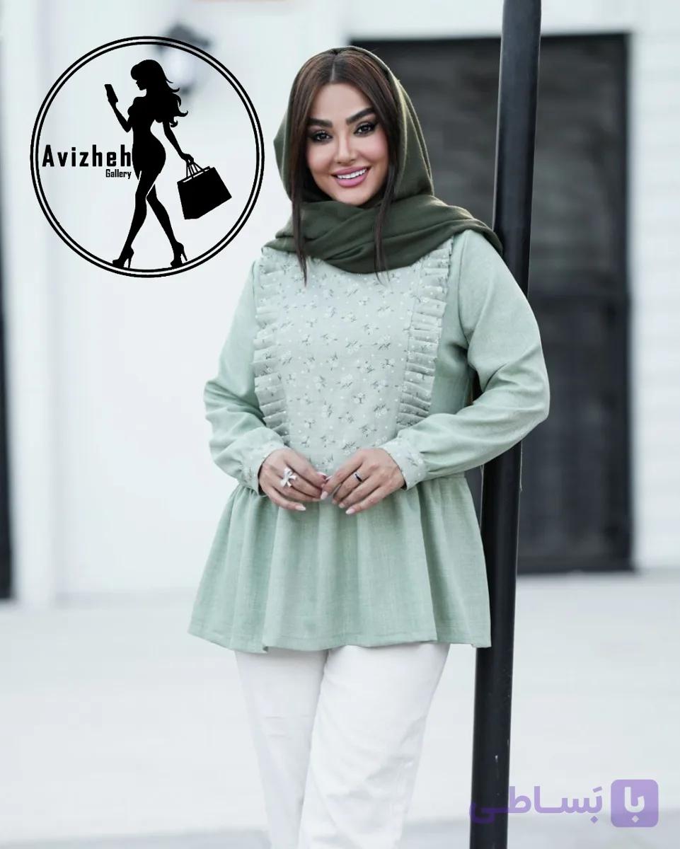 شومیز پایین چین زنانه مدل رز جنس صوفیا