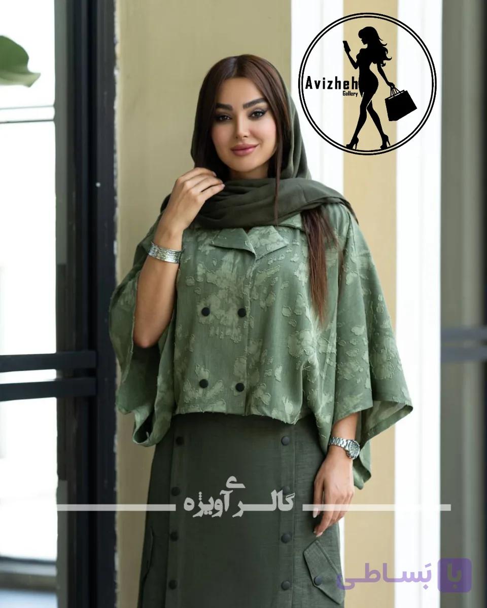ست شومیز و دامن زنانه مدل روشنا جنس کسمه و صوفیا ژاکارد