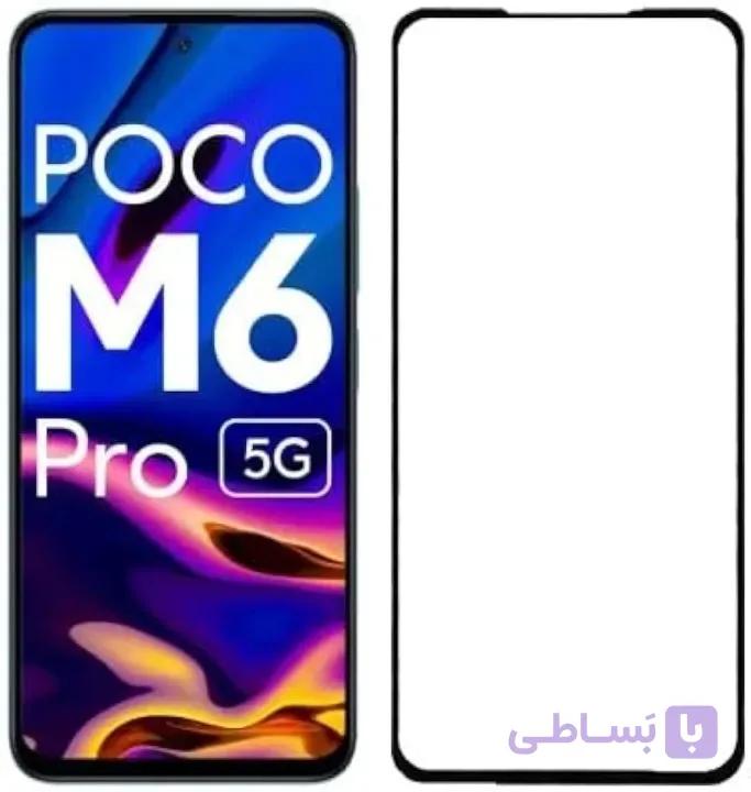 گلس گوشی شیائومی Xiaomi Poco M6 Pro 4G مدل full glass — تصویر 1