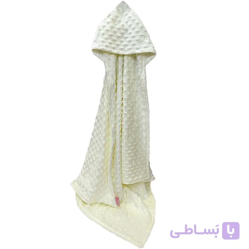 پتو دورپیچ نوزادی کلاهدار حبابی دورو سایز 100در 80 سانتیمتر