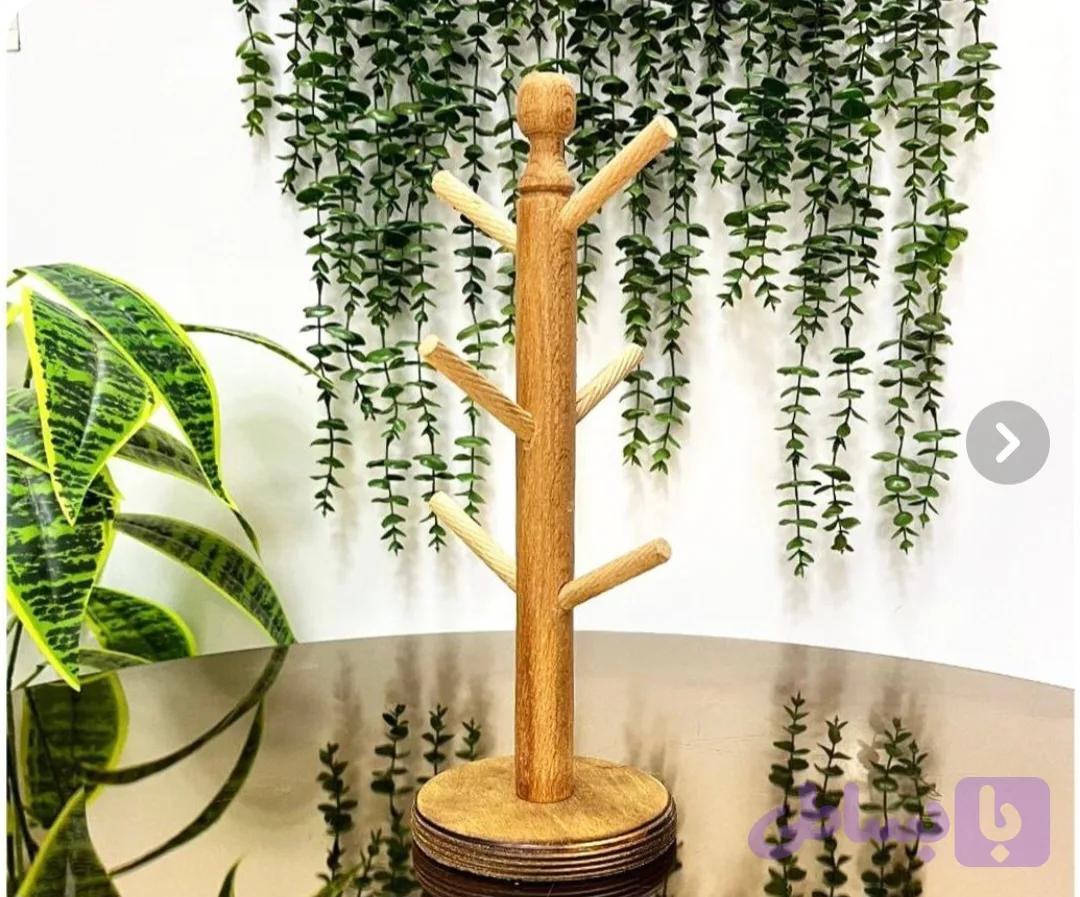 آویز فنجان چوبی