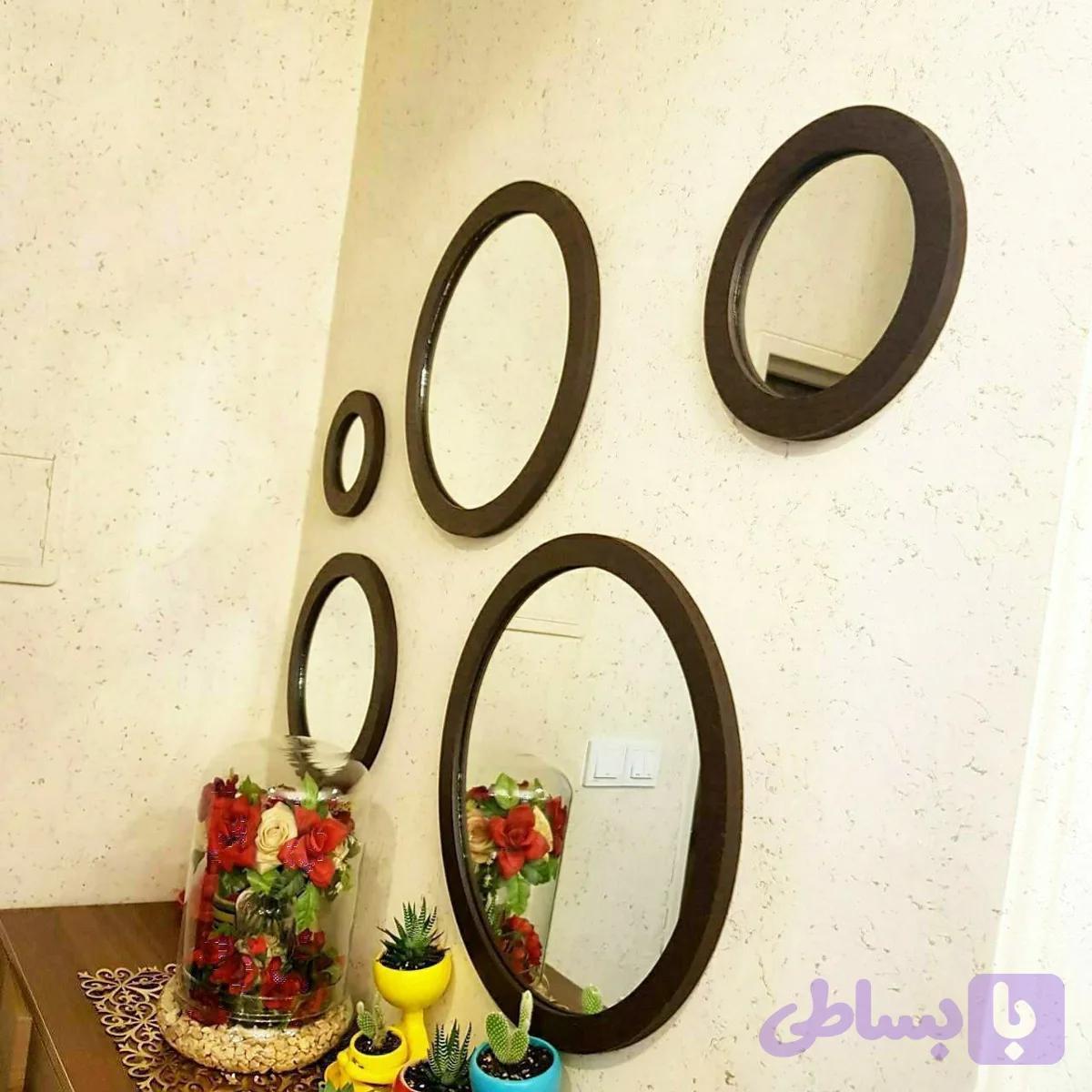 آینه دکوراتیو گرد ۵ تیکه